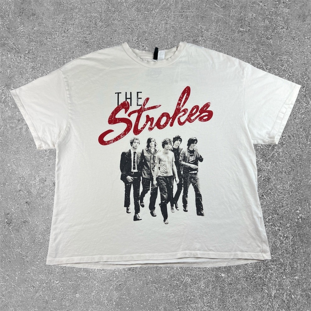 H&M Divided The Strokes Band T-Shirt Womens Large White Graphic Tee Indie Rock